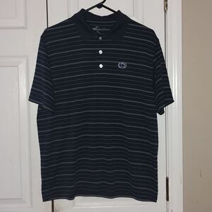 Penn State Vantage apparel  blue white striped nittany lion logo polo shirt Sz M